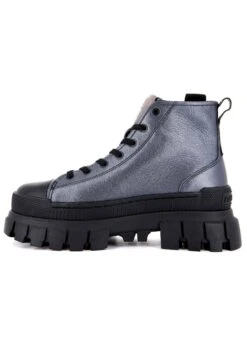 Palladium Revolt Hi Metal - Enkellaarsjes Met Plateauzool - Dark Silver