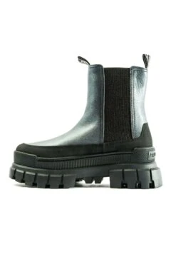 Palladium Revolt Rangr- Enkellaarsjes Met Plateauzool - Dark Silver