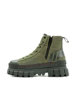 Palladium Revolt Hi Army - Enkellaarsjes Met Plateauzool - Olive Night